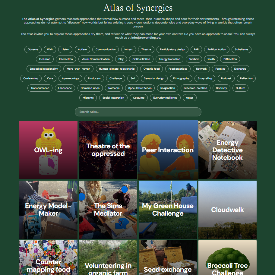 Launch of the Atlas of Synergies + Open Call for New Retracing Approaches